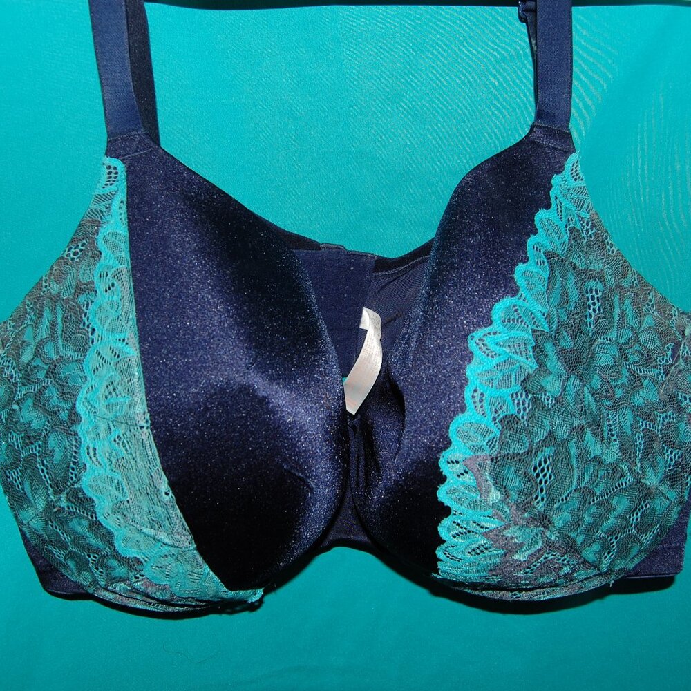 Smooth Balconette - Satin & Lace Bra (size 44F)